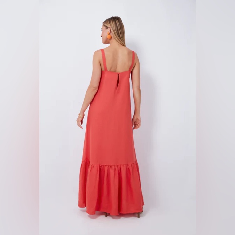 Adriana Degreas Cherry Bomb Red Solid Long Dress with Straps Size L - Picture 5 of 16